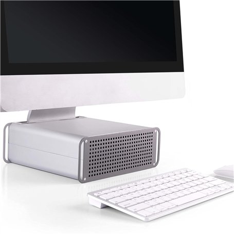 RICOO Support PC Réhausseur iMac MTS-03 Ordinateur pour Bureau avec pupitre Pose Moniteur réglable en Hauteur Écran 21"-27" Desi
