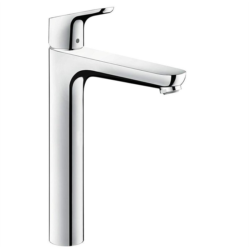hansgrohe Focus - Mitigeur de lavabo sans tirette ni vidage, Robinet de salle de bain avec hauteur sous bec 230 mm, économie d'eau