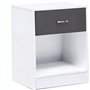IDMarket - Lot de 2 Tables de Chevet Olga 1 tiroir avec Niche Bois Blanc et tiroir Gris