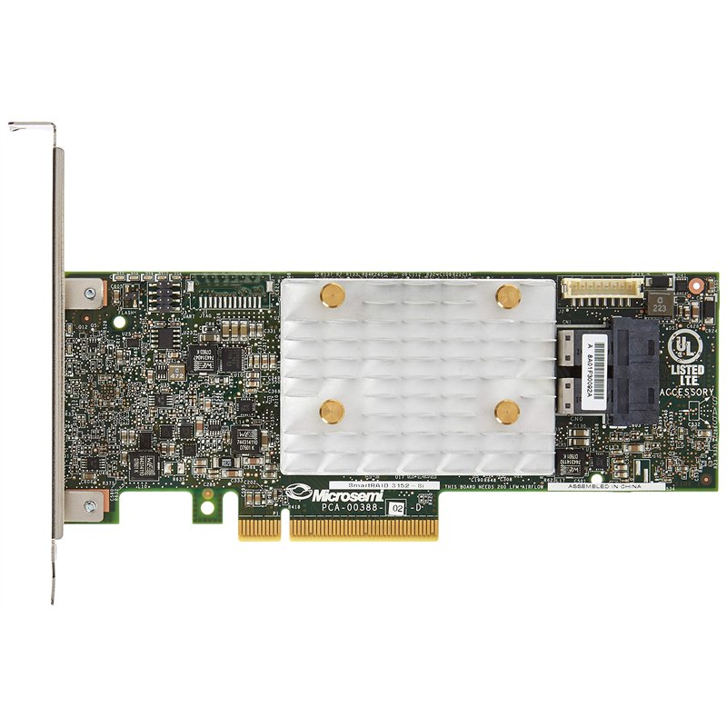 Microsemi SmartRAID 3152-8i contrôleur RAID PCI Express x8 3.0 12 Gbit/s - Contrôleurs RAID (SAS, PCI Express x8, Demi-hauteur)
