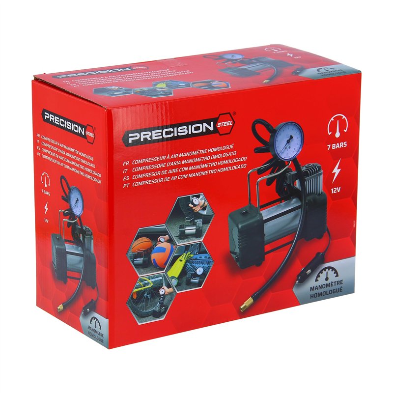 Image secondaire de PRECISION STEEL compresseur 12V - manomètre homologué