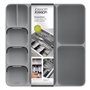 Joseph Joseph - Range Couvert pour Tiroir Compact, Organisateur de Tiroir, Blanc/Vert, 38,5 x 39,5 x 5,5 cm