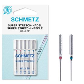 SCHMETZ Aiguilles pour machines à coudre | 5 Aiguilles Super Stretch | HAx1 SP | Grosseur d'aiguille 2x 75/11 et 3x 90/14 | pour