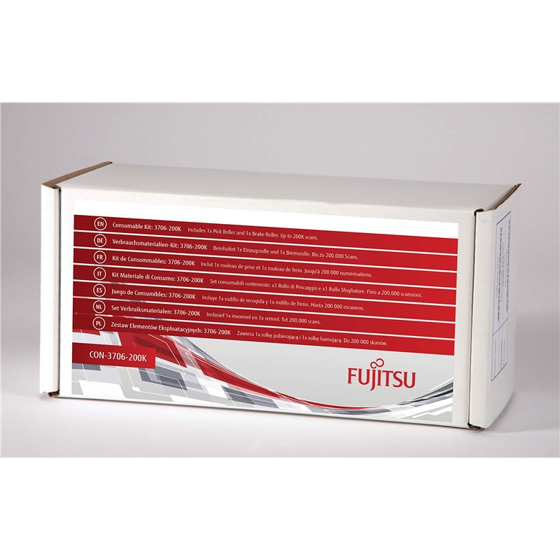 Fujitsu Kit de consommables PFU : 3706-200 K pour fi-7030, N7100, N7100A. Comprend 1 Rouleau de sélection et 1 Rouleau de Frein.