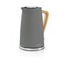 Nedis Bouilloire électrique 1,7 L Douce au Toucher Gris