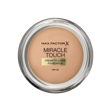 Max Factor - Miracle Touch Fond de teint - nouvelle formule améliorée, FPS 30 et acide hyaluronique, Sand 60 - 11,5 g