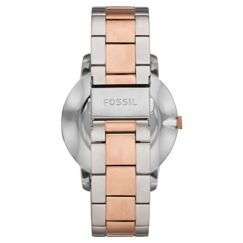 Image secondaire de Fossil Montre-Bracelet pour Homme The Minimalist à Trois Aiguilles en Acier Inoxydable Bicolore Or Rose et Argent FS5498