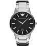 Emporio Armani Montre pour homme, mouvement date à trois aiguilles, boîtier en acier inoxydable de 43 mm avec bracelet en acier 
