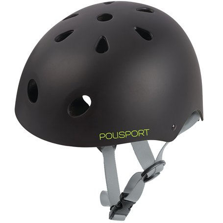 Polisport Junior Helmet Urban Radical-Graffiti (53/55) Casque Unisex-Adult, Noir Mat/Vert, TU EU