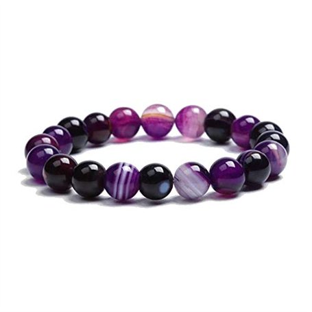 SHOP-STORY - Bracelet «Spiritualité» en Agates Violette