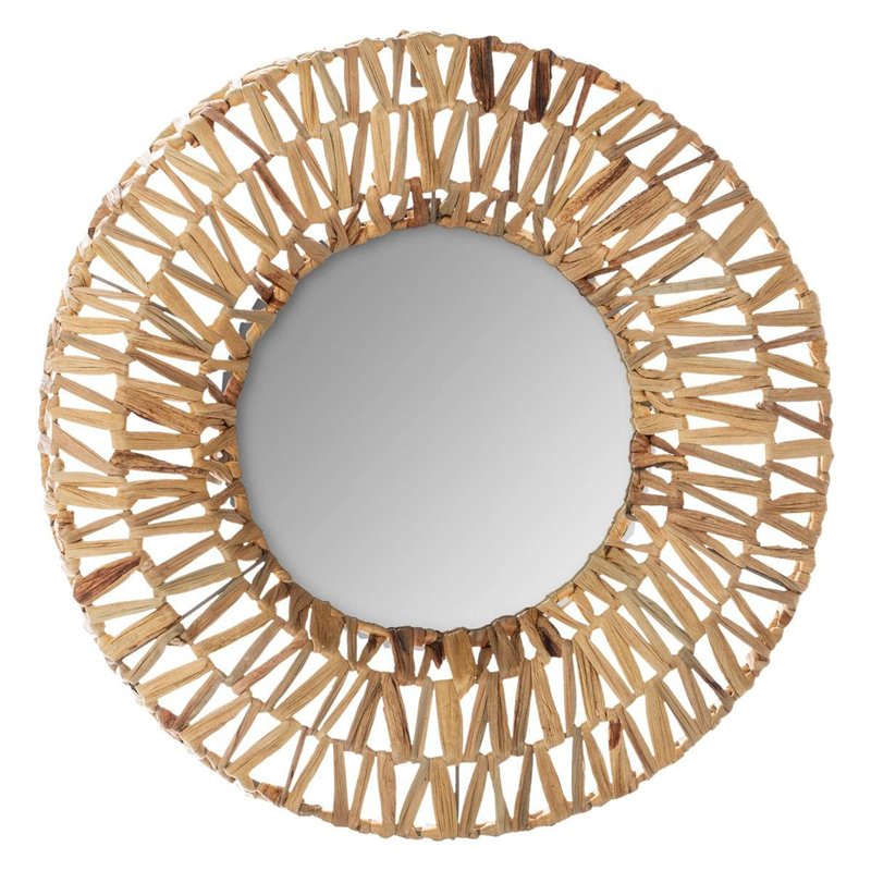 Atmosphera - Miroir tressé - métal et Fibre Naturelle D45 cm