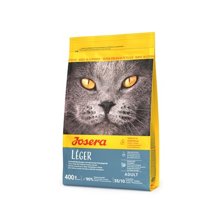 JOSERA Léger 400 g | Croquettes pour chat en surpoids ou stérilisé | Faible teneur en matières grasses | Aliment Super Premium p