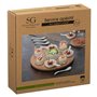 Secret de Gourmet - Set Apéritif 14 pièces : 1 Plateau Rotatif en Bambou, 4 Verrines, 5 Coupelles et 4 Cuillères
