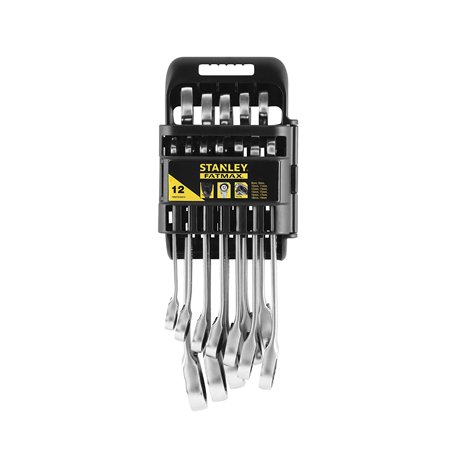 STANLEY Fmmt82849-0 Clés Mixtes À Cliquet Réversible Gamme FATMAX -Forgées Acier Chromé - Résistant - Fourche Anti-Slip Orientée