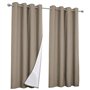 IDMarket - Lot de 2 rideaux thermiques taupe 135x240 cm