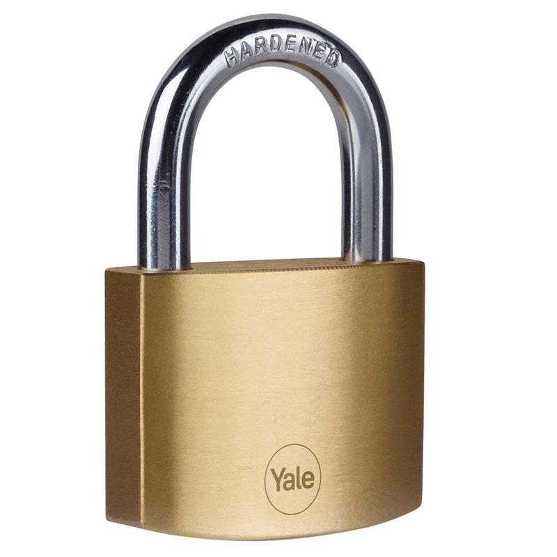 Yale Y110B/50/126/1 - Cadenas laiton 50 mm, anse acier cémenté, 3 clés - Pour Casier Scolaire Ecole, Vestiaire de Sport, Boîte à