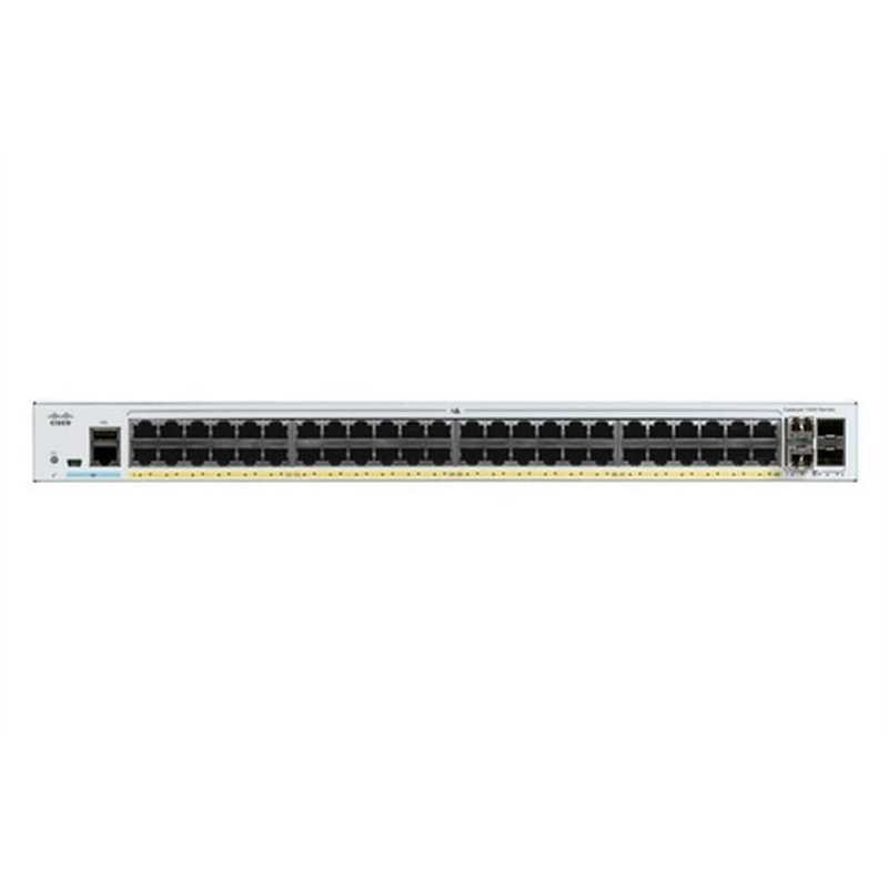 Image secondaire de Commutateur réseau Cisco Catalyst 1000-48P-4X-L, 48 Ports Gigabit Ethernet (GbE) PoE+, consommation PoE 370 W, 4 Ports de Liaiso