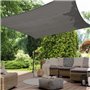 IDMarket - Voile d'ombrage rectangulaire 3x4 M Gris