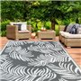 IDMarket - Tapis extérieur Coco Tropical Gris et Blanc 160 x 260 CM