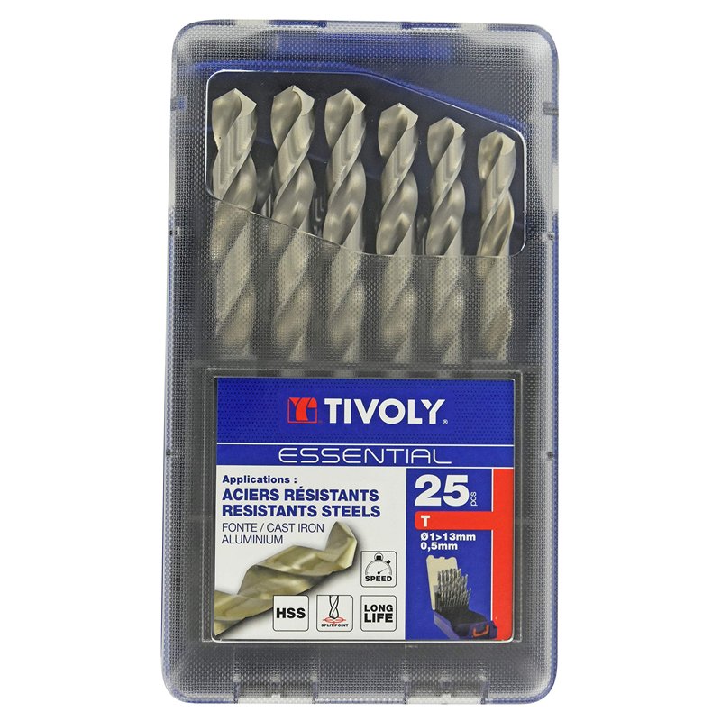 Image secondaire de Tivoly 11452070017 Coffret T-Box de 25 Forets Métaux HSS Ø1 à 13mm par 0,5mm