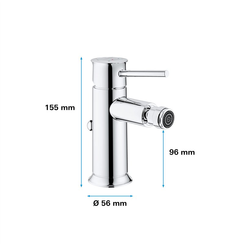 Image secondaire de GROHE Mitigeur monocommande Bidet Start Classic, robinet avec tirette de vidage, mousseur à économique d'eau et orientable, chro