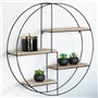 IDMarket - Etagère murale ronde LILY 4 niveaux bois et métal design industriel