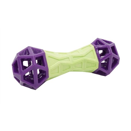 Aime Bi-Matière Silicone/Mousse Jouet pour Chien 3 en 1 Couine Flotte Balle à Friandise Diamètre 19 cm