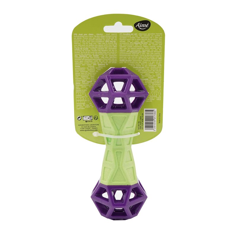 Image secondaire de Aime Bi-Matière Silicone/Mousse Jouet pour Chien 3 en 1 Couine Flotte Balle à Friandise Diamètre 19 cm
