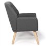 IDMarket - Fauteuil scandinave NAT en Tissu Gris Anthracite