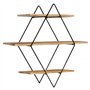 IDMarket - Etagère murale losange LILY 3 niveaux bois et métal design industriel