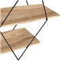 IDMarket - Etagère murale losange LILY 3 niveaux bois et métal design industriel