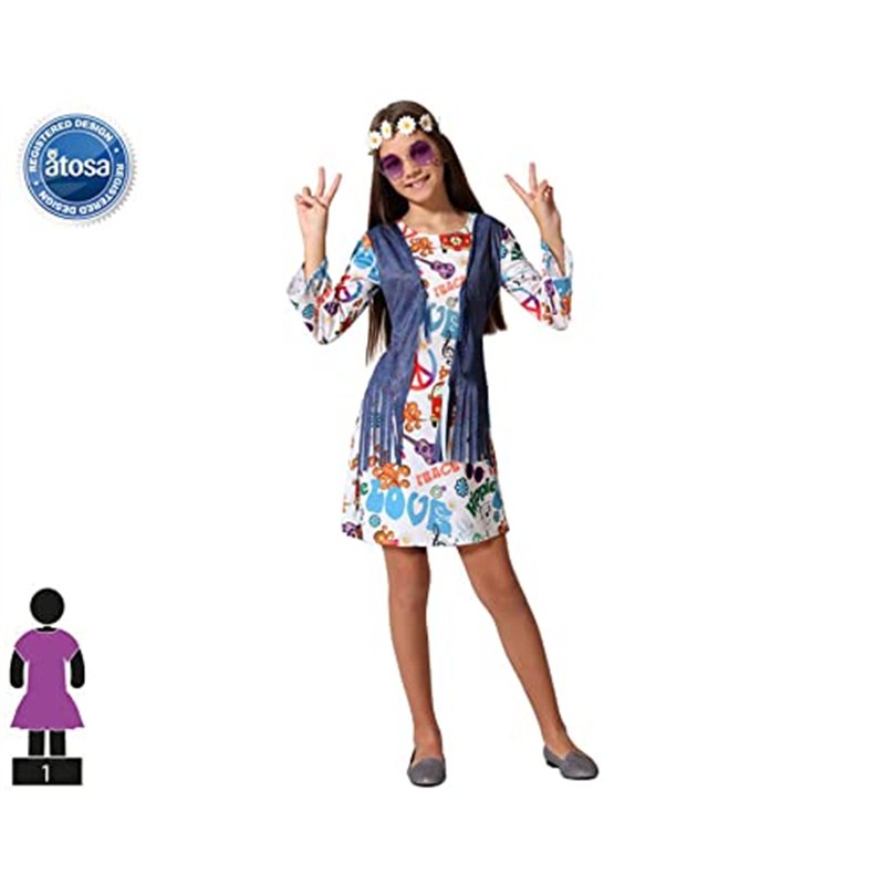 Image secondaire de Atosa déguisement hippie 7 a 9 años