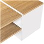 IDMarket - Table Basse Bar contemporaine rectangulaire IZIA avec Coffre Blanc et Plateaux Bois