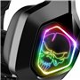 SPIRIT OF GAMER - Elite-H50 – Casque Audio Gamer Full Black - Microphone Flexible – Coussinets Similicuir - LED RGB –Jack 3.5mm 