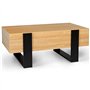 IDMarket - Table Basse rectangulaire Phoenix avec tiroirs 100 cm Bois et Noir
