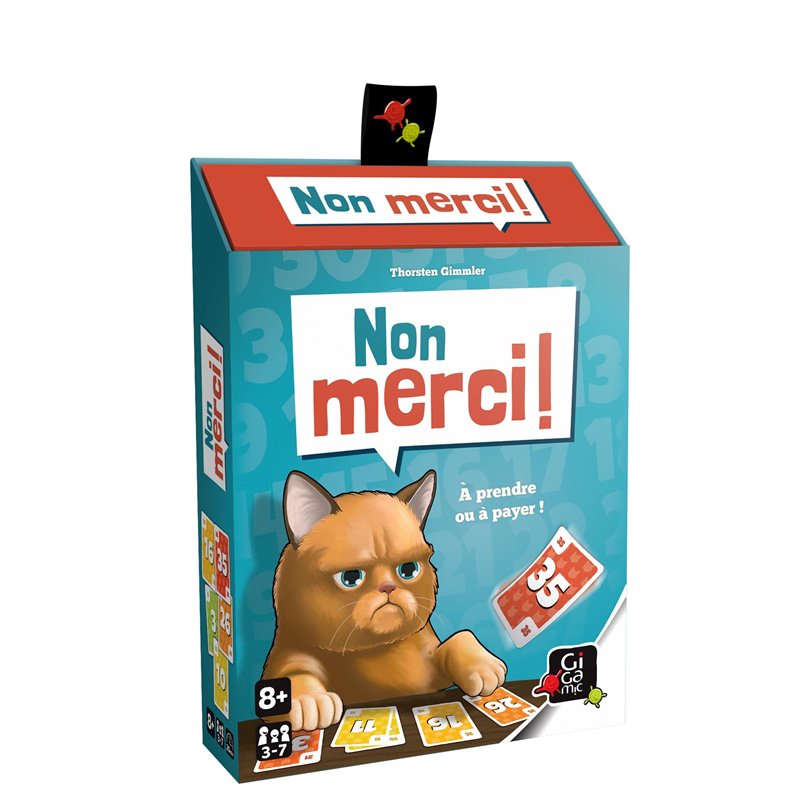 GIGAMIC - Non Merci - Accepterez-Vous la Carte au Risque de Perdre des Points ou direz-Vous : Non Merci ? - Un Jeu Fun et Facile