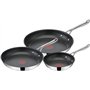 Tefal Jamie Olivers Cook's Direct Inox Lot de 3 poêles 20/24/28 cm, Induction, Revêtement antiadhésif, Indicateur de cuisson, Po