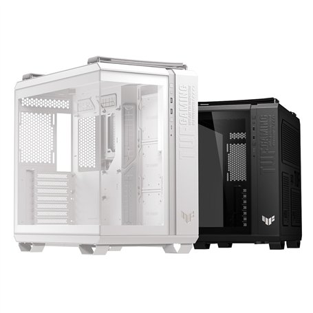 ASUS TUF Gaming GT502 Horizon Blanc ATX - Moyenne Tour (Design panoramique, Double Chambre, Zones de Refroidissement CPU et GPU