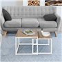 IDMarket - Lot de 2 Tables Basses gigognes Detroit 40/45 Design Industriel Bois et métal Blanc
