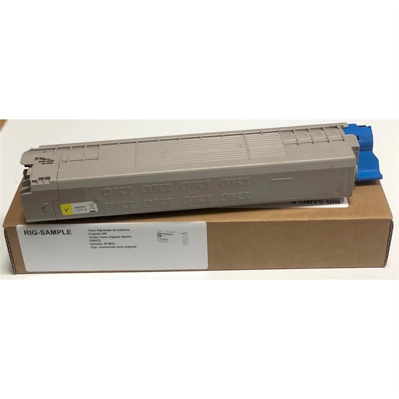 Toner OKI 46443101 pour C833 C843 n dn 833 843 - Jaune - 10.000 Pages - Régénéré Made in Italy