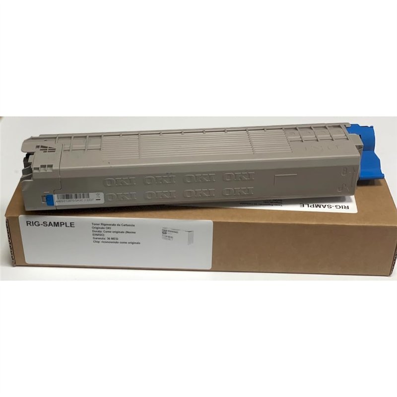 Toner OKI 46443103 pour C833 C843 n dn 833 843 - Cyan - 10.000 Pages - Régénéré Made in Italy