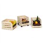 IDMarket - Lot de 3 clayettes en bois empilables pour fruits et légumes