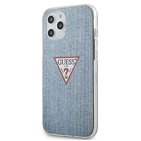Guess GUHCP12LPCUJULLB Étui de Protection pour iPhone 12 Pro Max 6,7" Bleu