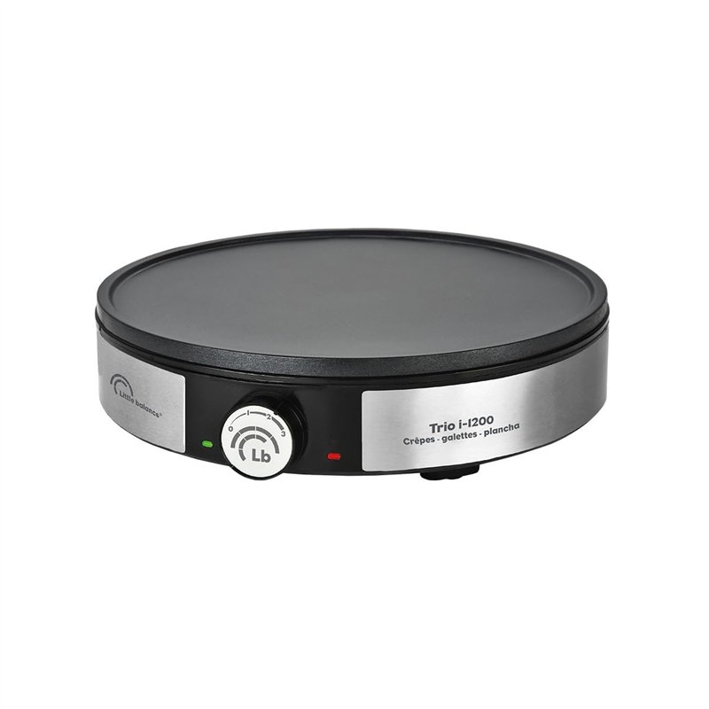 LITTLE BALANCE 8383 Maxi-Crêpes Trio i-200 - Crêpière électrique 3 en 1 : Crêpes, Galettes, Plancha - Thermostat réglable - 1200