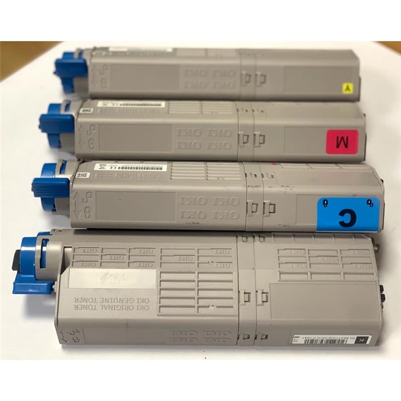 Toner OKI 46490608 pour C532 C542 MC563 MC573 532 542 573 563 - Kit 4 Couleurs - Durée 6 000 Pages - Régénéré - Fabriqué en Italie