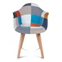 IDMarket - Lot de 2 chaises de Salle à Manger scandinaves, fauteuils de Table SARA Motifs patchworks Multi-Couleurs