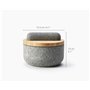 Joseph Joseph Dash Pilon et Mortier Cusine en Pierre, Granit naturel avec couvercle en bambou, outil de broyage pour moudre les