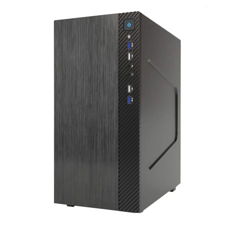 Itek SMALLCOM-B Boîtier Mini Tower, mATX, 2 Ports USB 3, 2 Ports USB 2, brossé, Noir