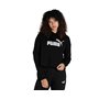Puma Ess Cropped Logo Hoo Sweat-Shirt pour Femme, Femme, Maillot de survêtement, 586869-01, Puma Noir, S