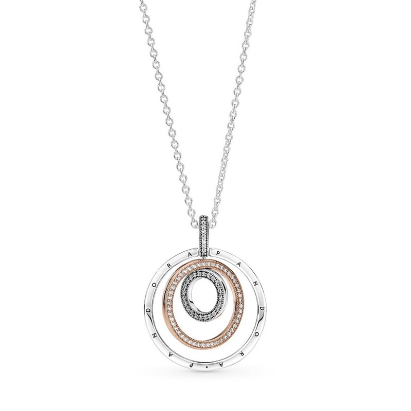 Pandora 389483C01-60 Collier de cercles bicolores
